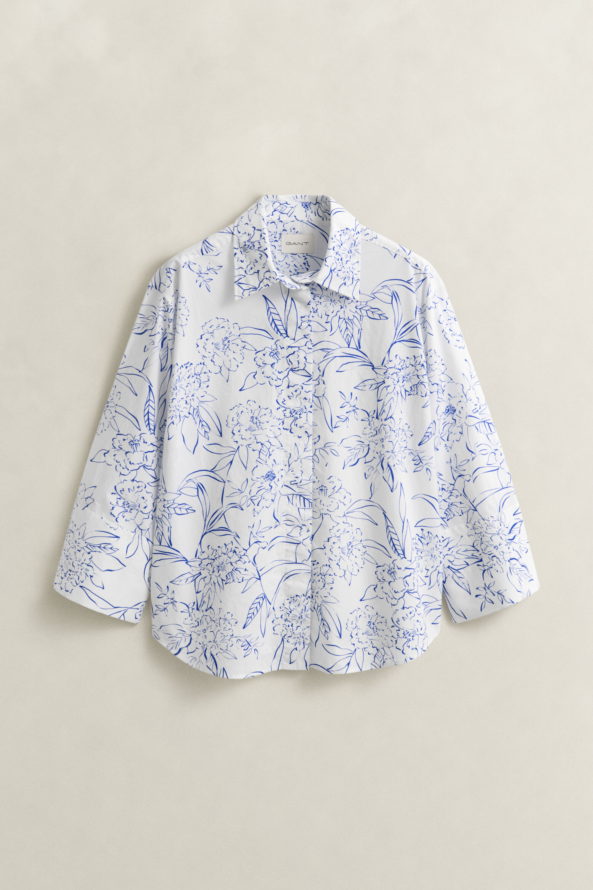 Camicia in popeline con stampa floreale