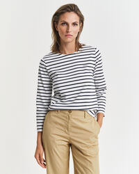 T-Shirt mit 3/4-&Auml;rmeln und Marinestreifen