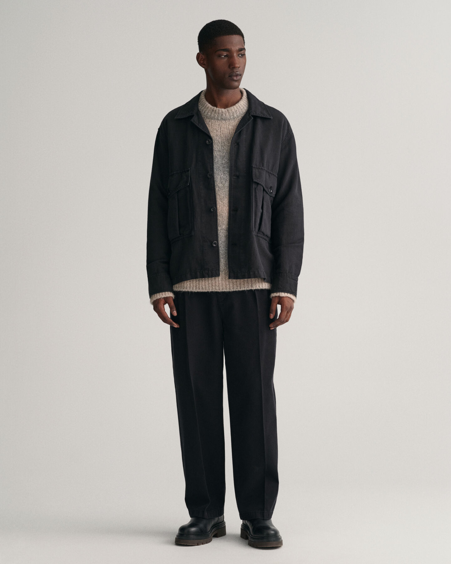 Twill-Chinohose mit Bügelfalten