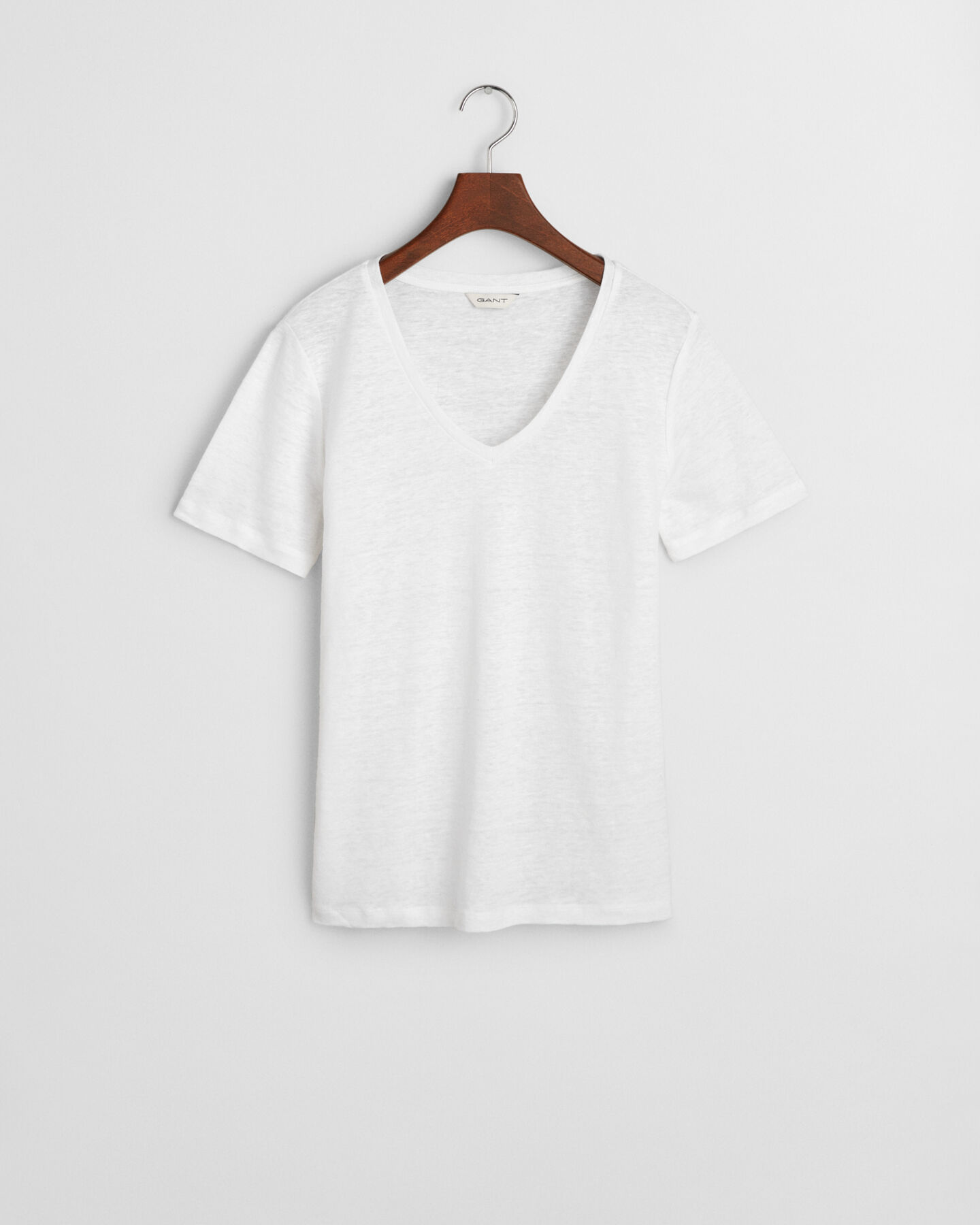 Leinen T-Shirt mit V-Ausschnitt