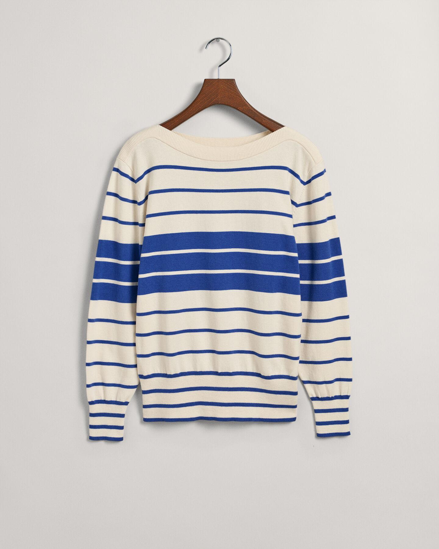 Blockstreifen Pullover mit U-Boot-Ausschnitt