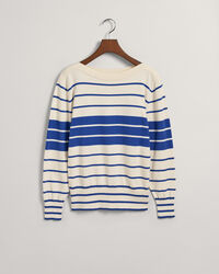 Blockstreifen Pullover mit U-Boot-Ausschnitt