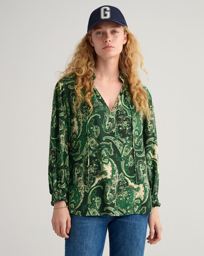 Paisley Popover Bluse