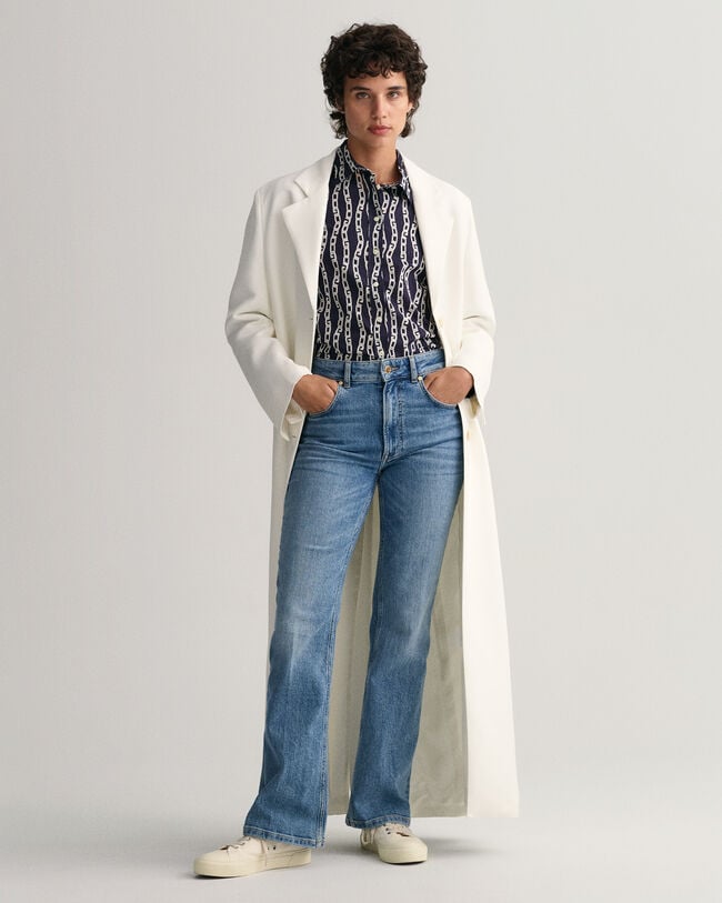 Regular Fit Chain Print Bluse aus Baumwoll-Voile