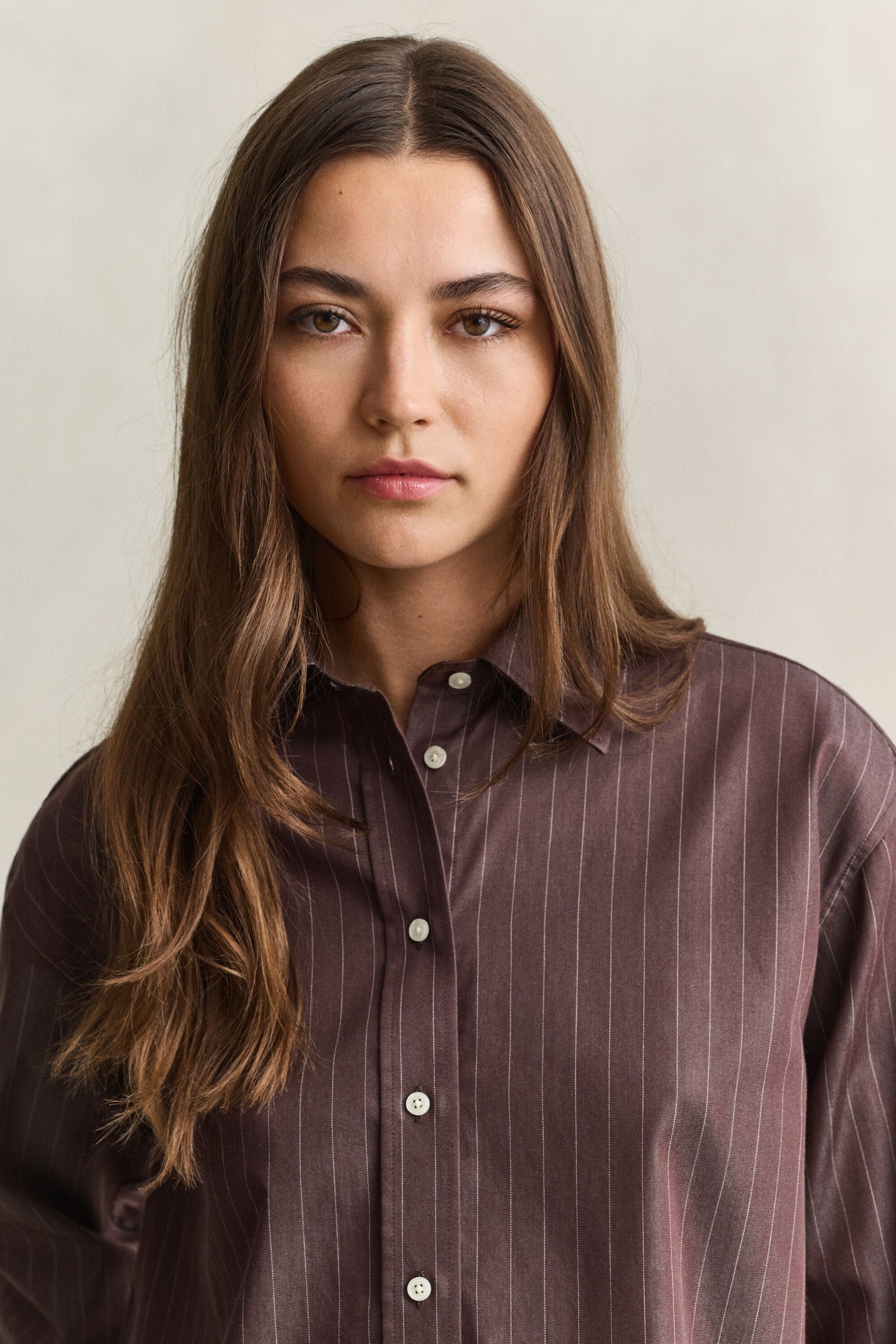 Camicia in popeline a righe relaxed