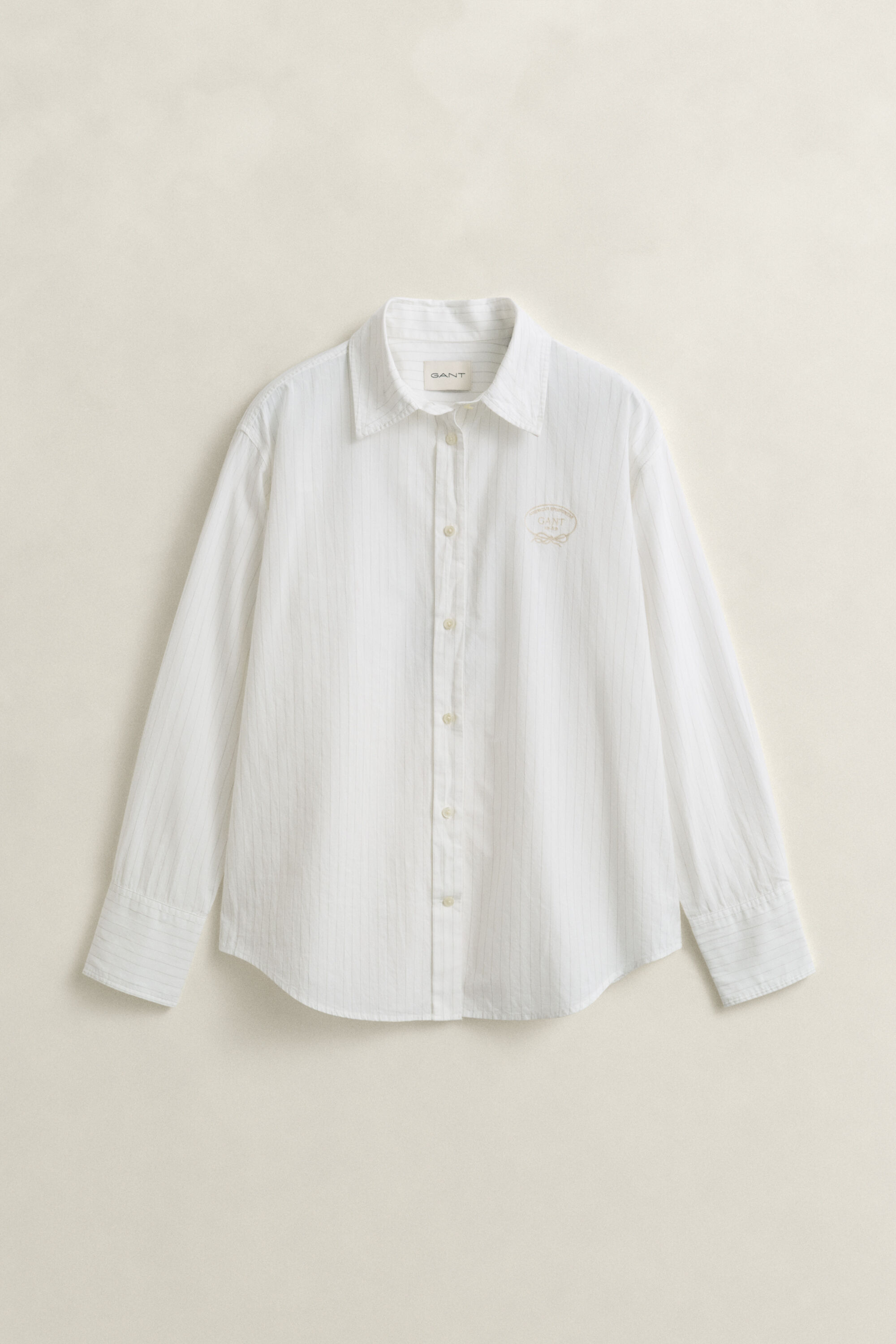 Gestreifte Bluse mit Stickerei