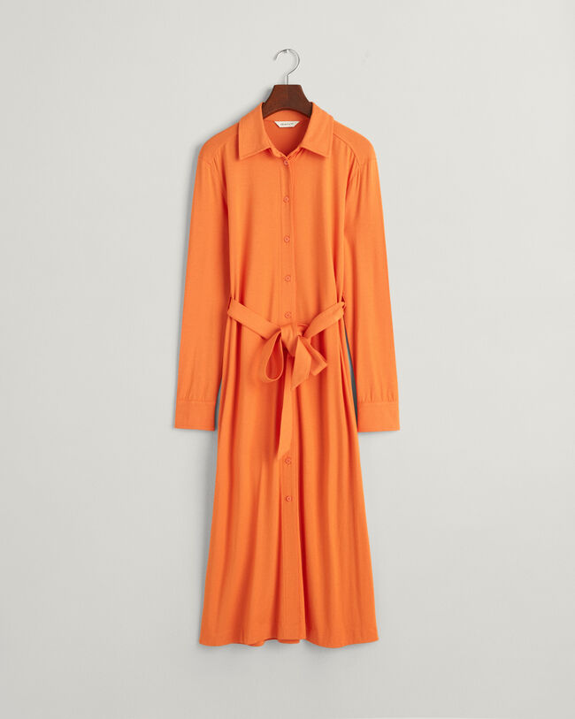 Slim Fit Jersey Hemdblusenkleid