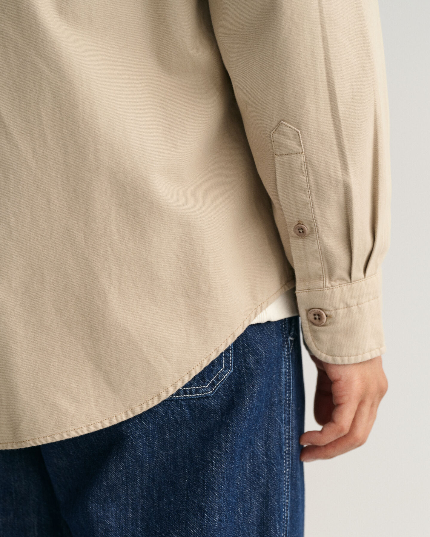 Solid Relaxed Fit Twillhemd