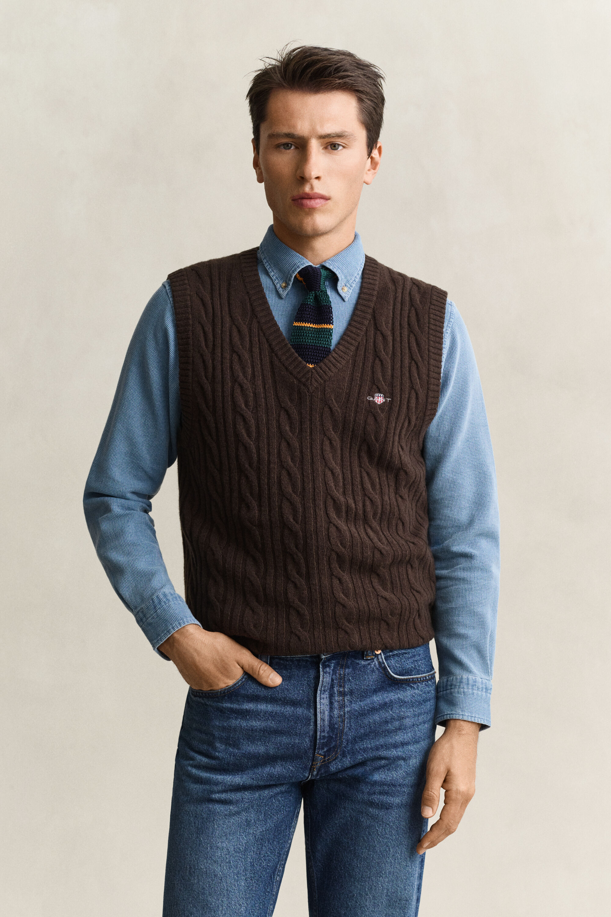 Zopfstrick Pullunder aus Lambswool