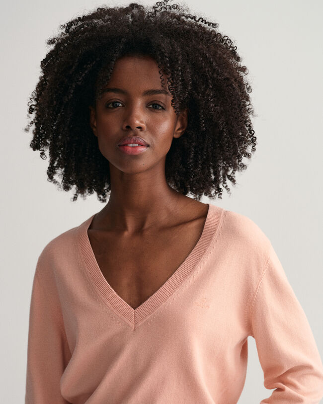 Leichter V-Neck Pullover aus Baumwolle