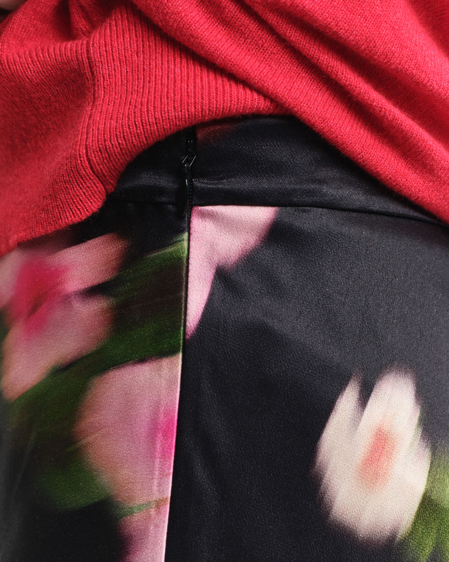 A-Linien-Midirock mit Blumen-Print