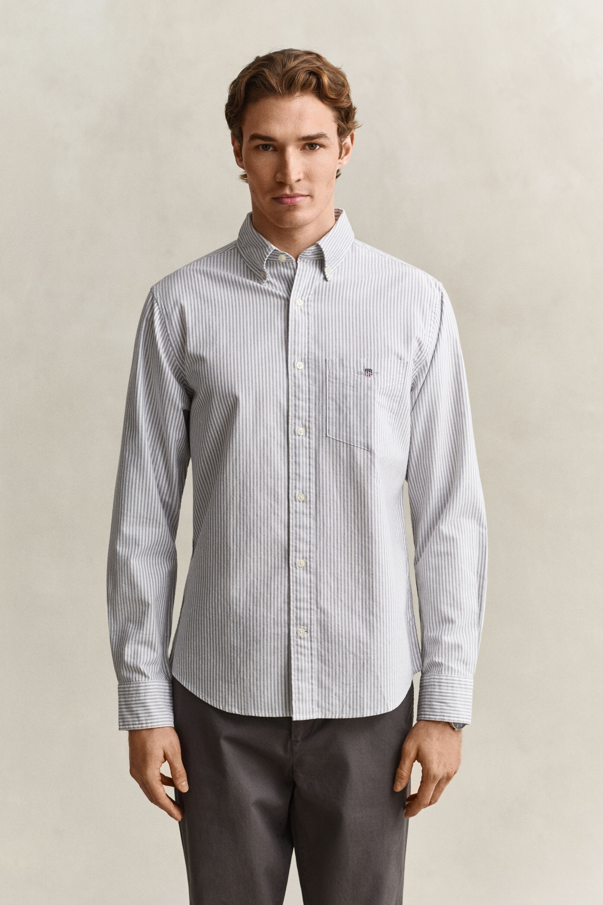 Camicia Oxford classica a righe Banker