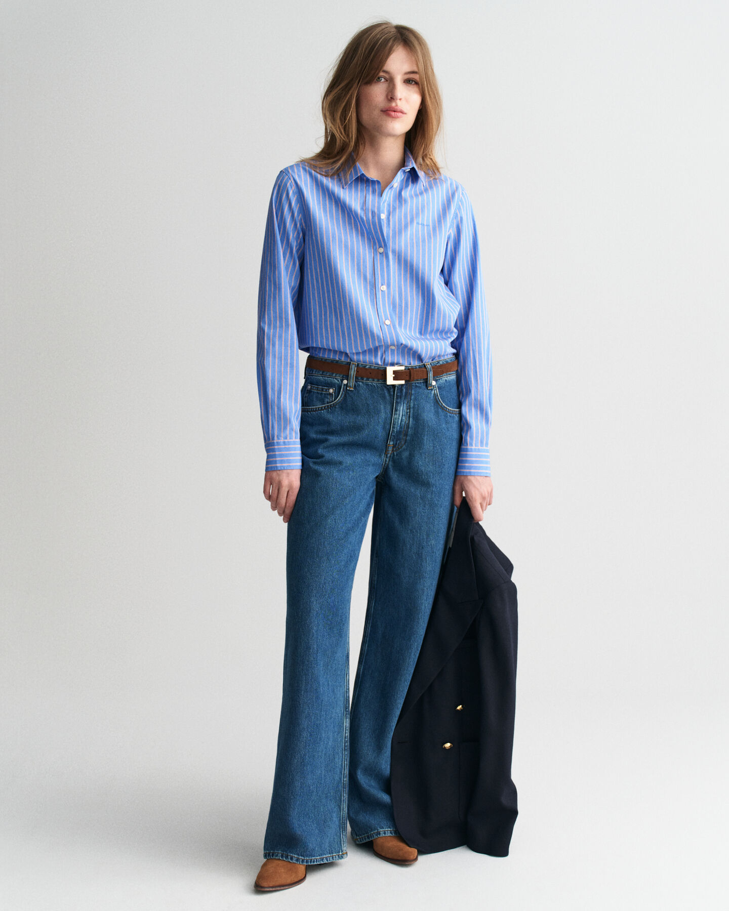 Regular Fit Classic Popeline Hemd mit Streifen