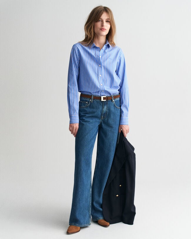 Regular Fit Classic Popeline Hemd mit Streifen