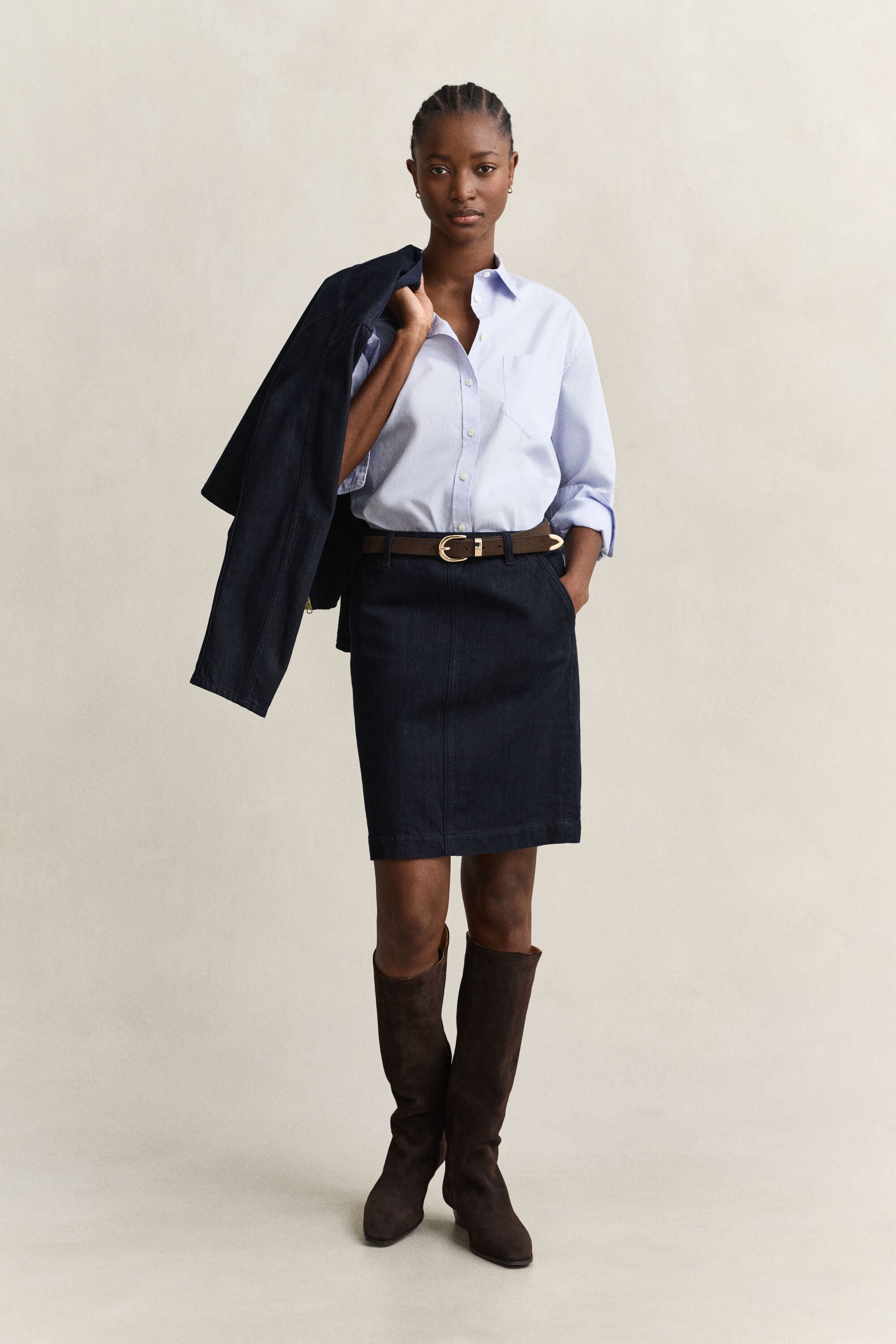 Gonna longuette in denim