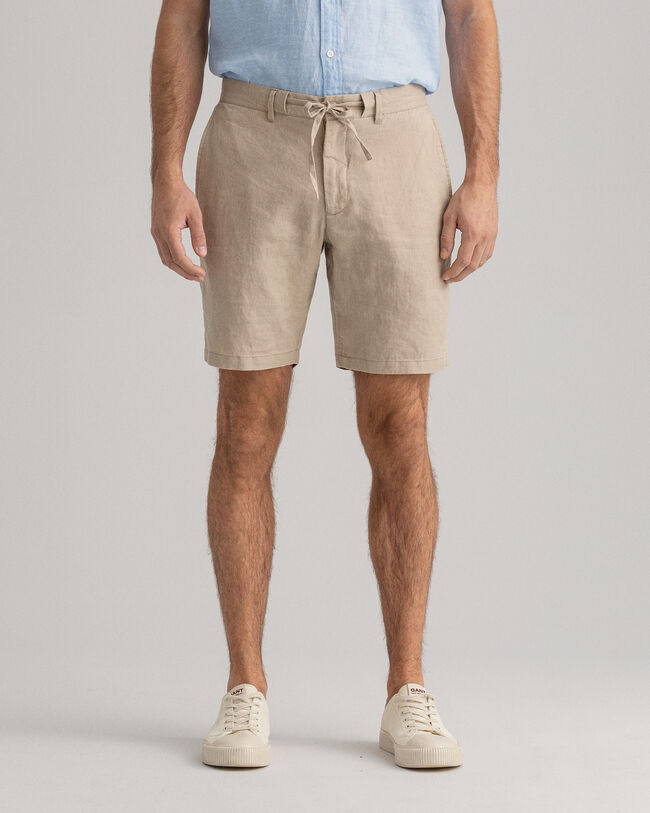 Relaxed Fit Leinen Shorts mit Kordelzug