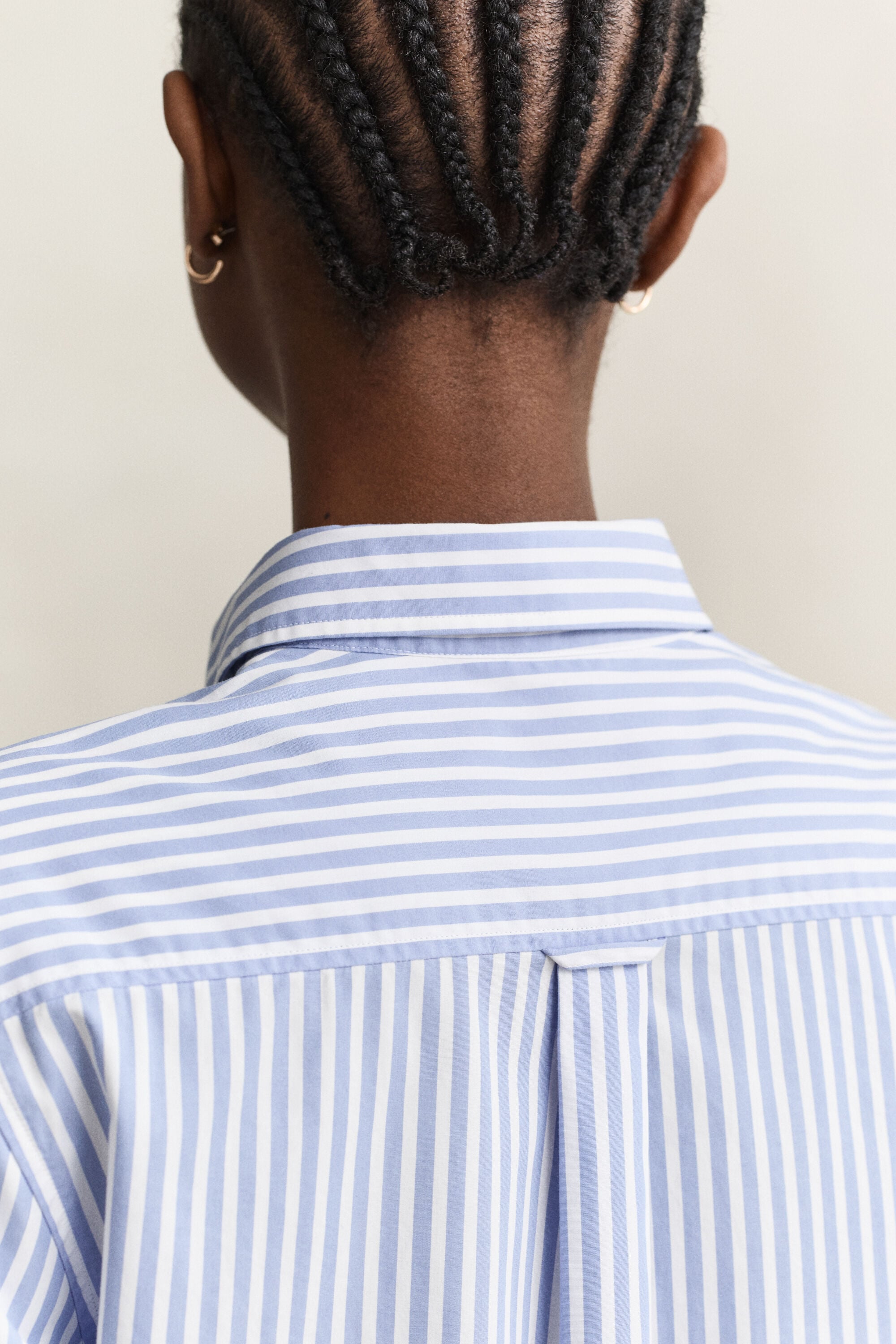 Chemise classique coupe regular en popeline à rayures