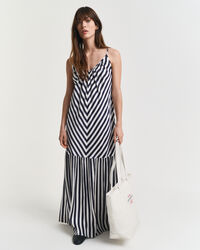 Chevron Maxikleid mit Streifen