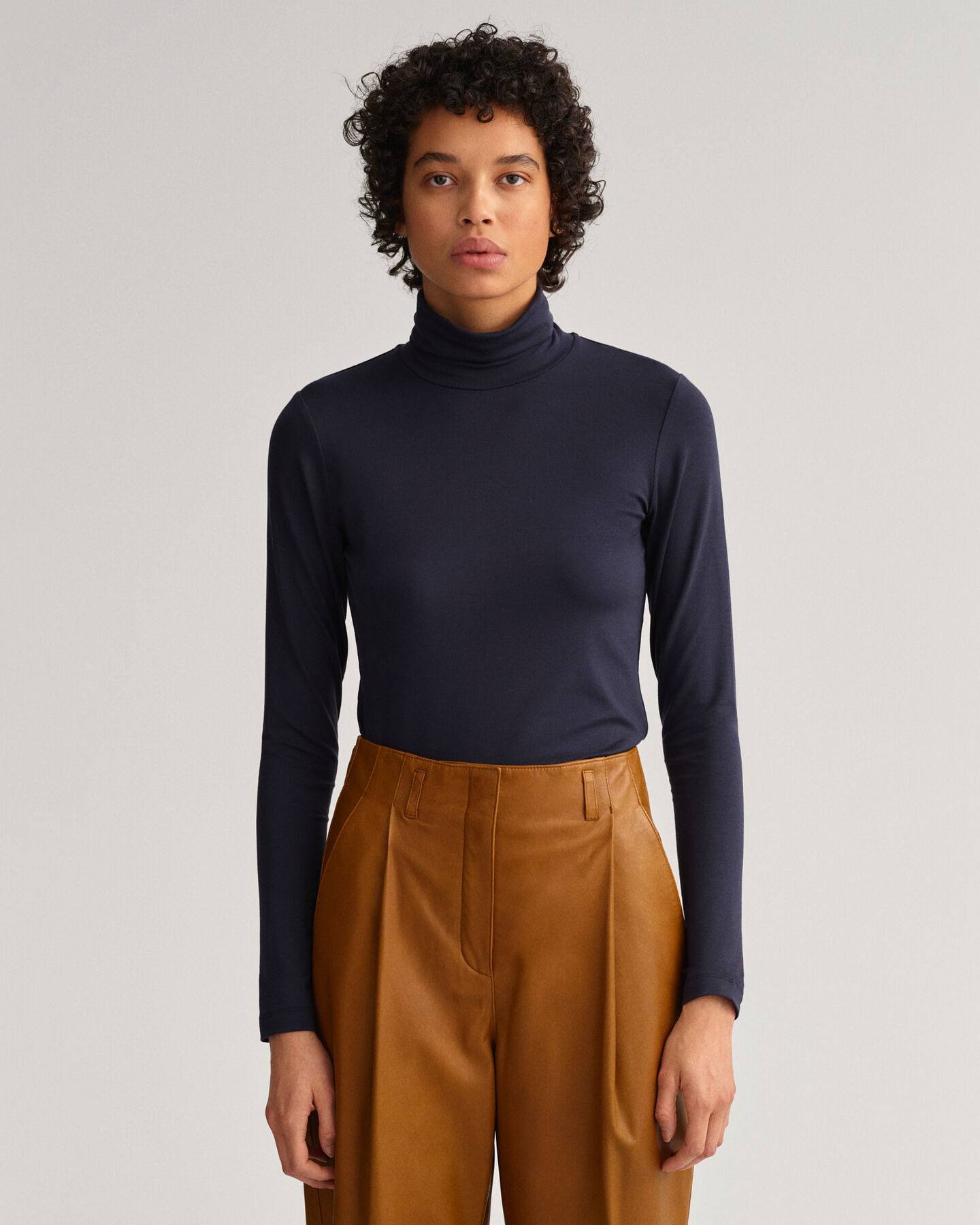 Lang&auml;rmliger Jersey Rollkragenpullover