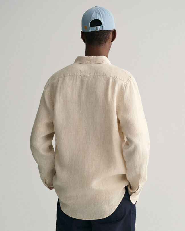 Slim Fit Leinen Hemd im Hahnentrittmuster