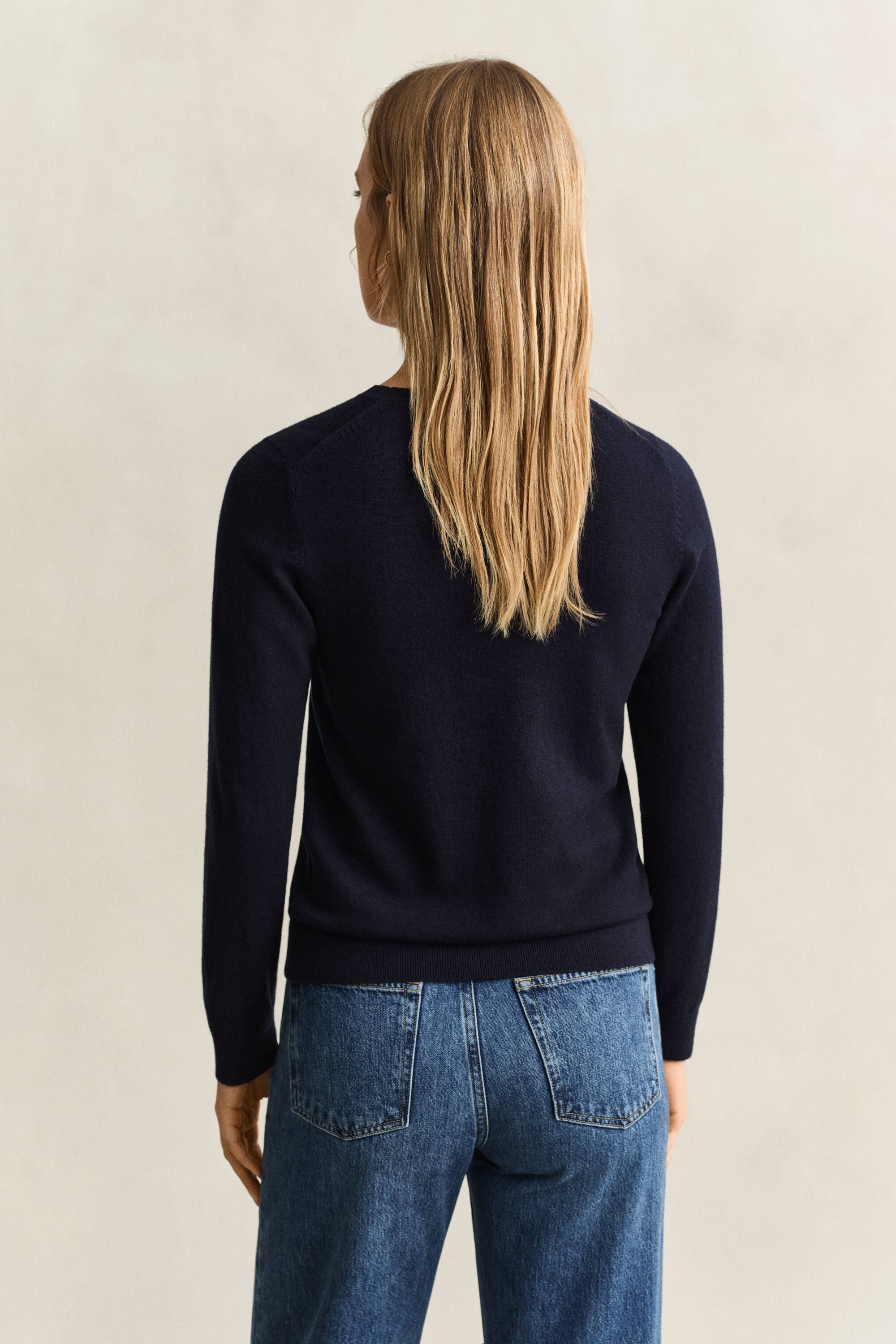Maglia girocollo in lana e cotone
