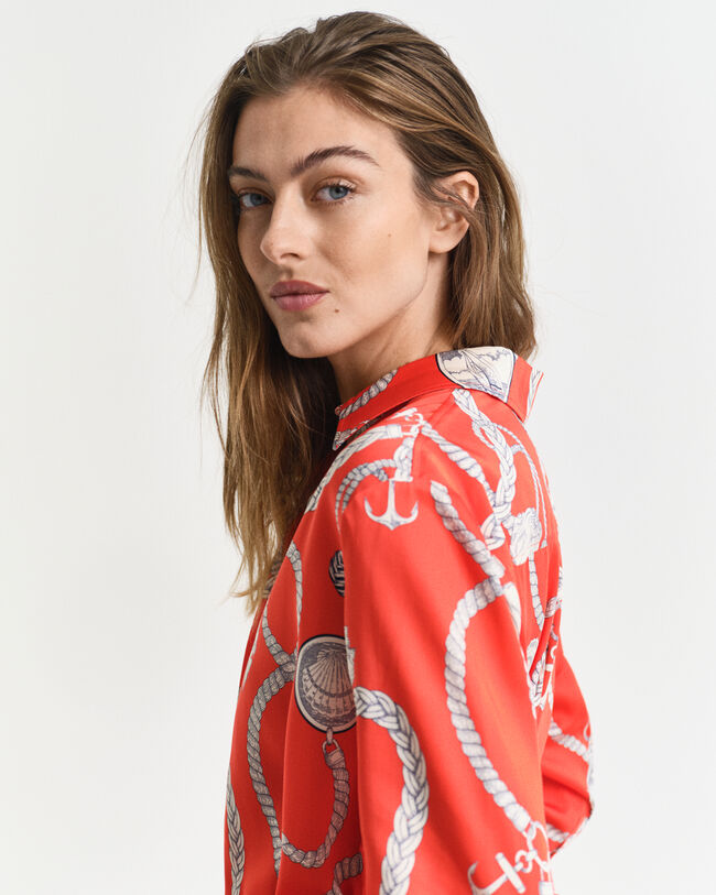 Sailing Print Hemdblusenkleid