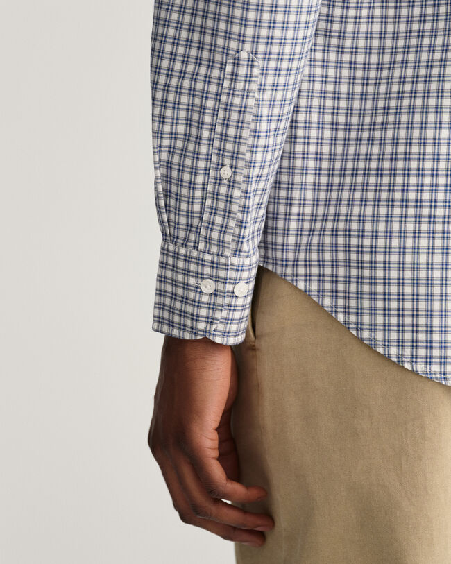 Regular Fit Twill Hemd mit kleinem Tartan-Muster