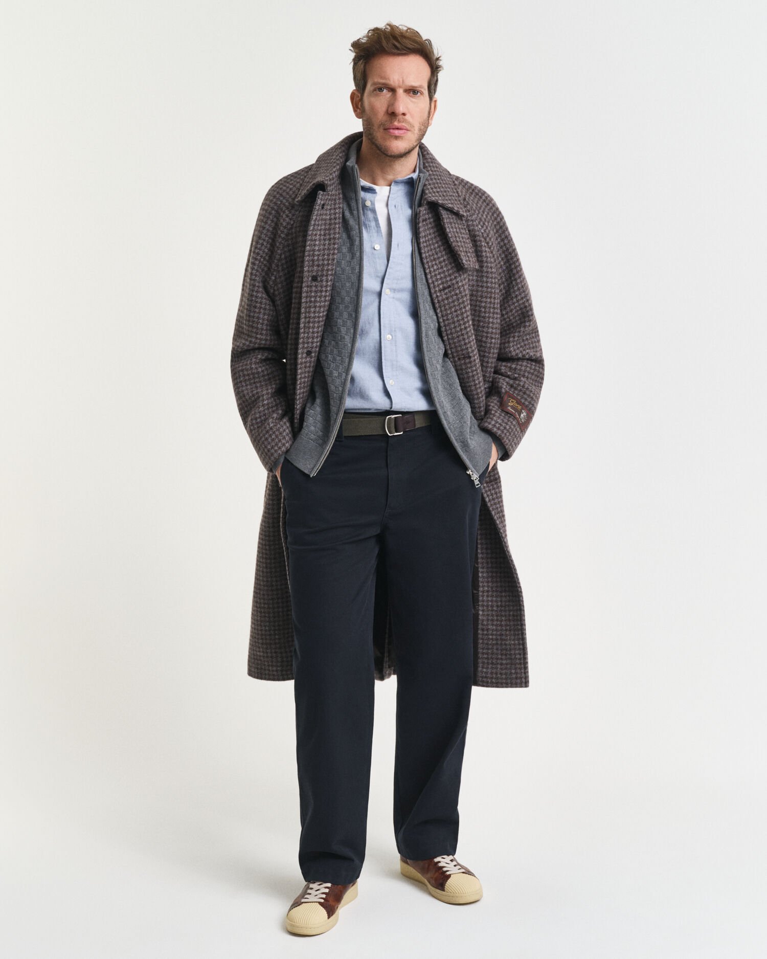 Pull zippé texturé