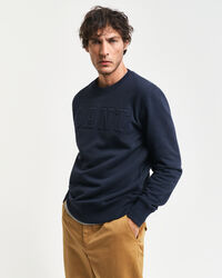 Embossed Rundhals-Sweatshirt