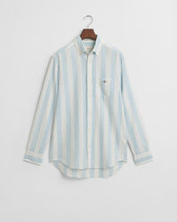 Regular Fit Hemd aus Baumwolle und Leinen mit Streifen