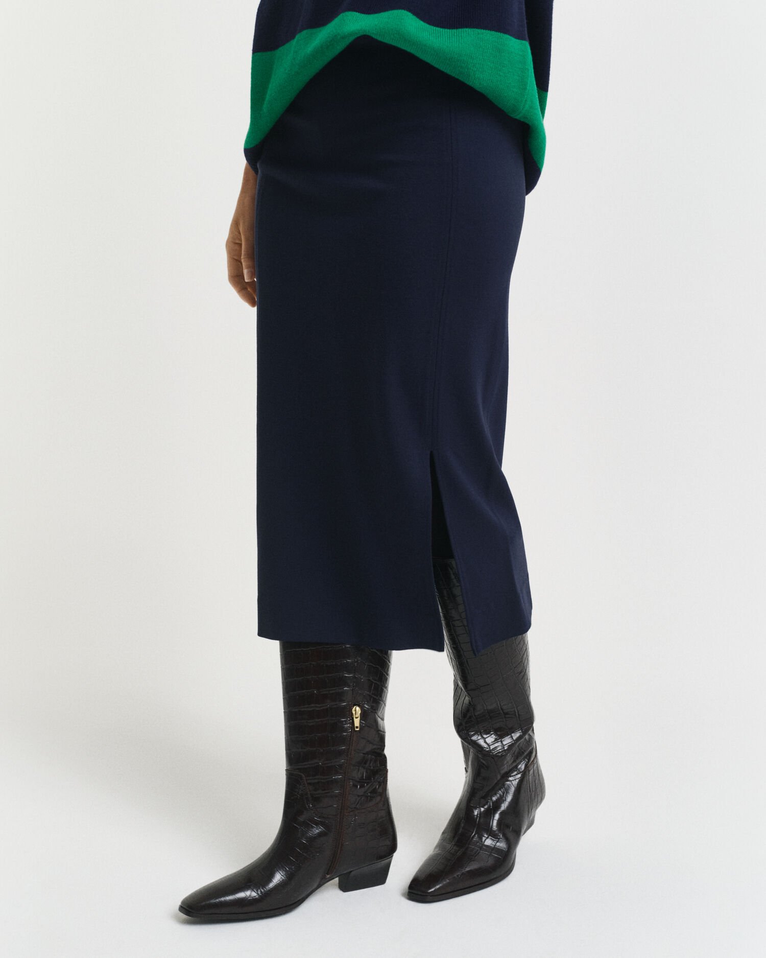 Gonna longuette in jersey