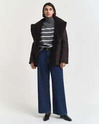 Gestreifter Rollkragenpullover aus Superfine Lambswool