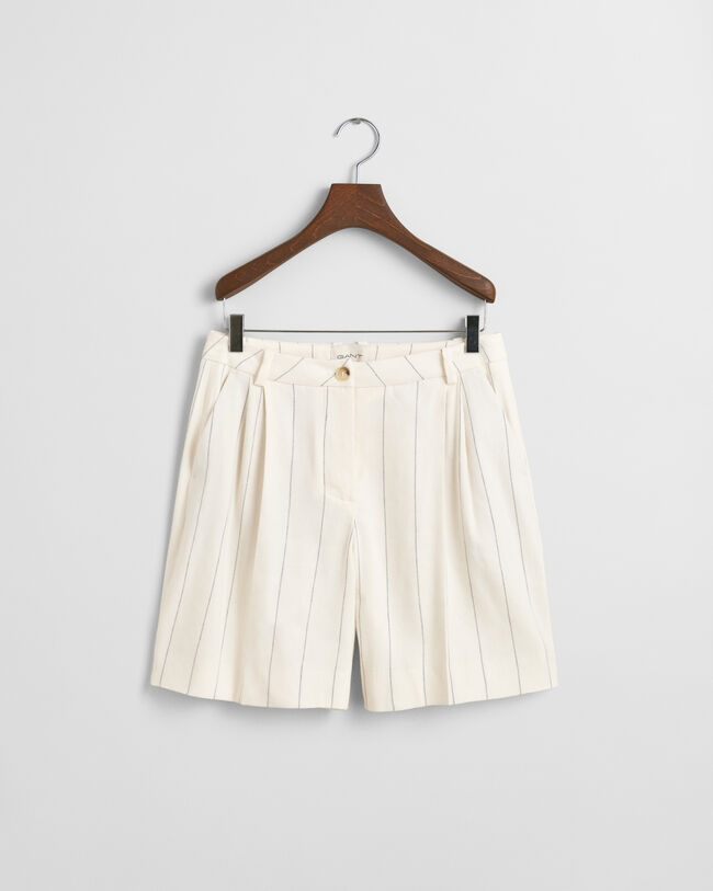 Leinen Shorts mit Nadelstreifen