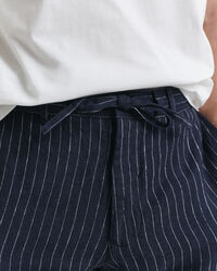 Relaxed Fit Pinstripe Leinen Hose