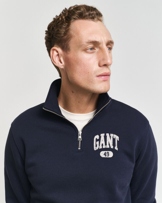 GANT 49 Arch Graphic Sweatshirt mit Reißverschlusskragen