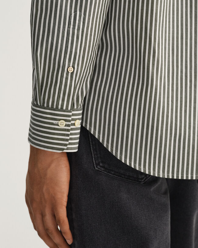 Regular Fit Broadcloth Hemd mit Streifen