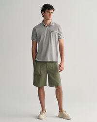 Piqu&eacute; Poloshirt mit Randstreifen in 2&nbsp;Farben