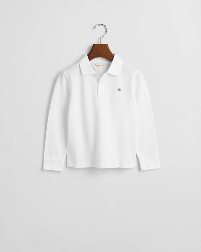Kids Shield Langarm Piqué Poloshirt