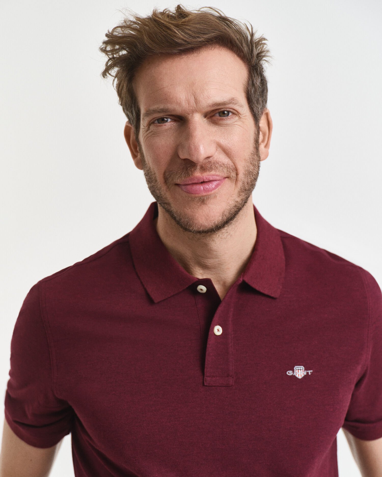 Polo coupe regular en coton piqué Shield