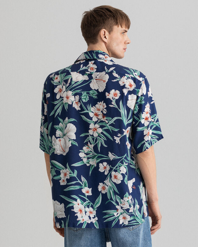 Pure Prep Relaxed Fit Kurzarm-Hemd aus Lyocell mit Blumenprint