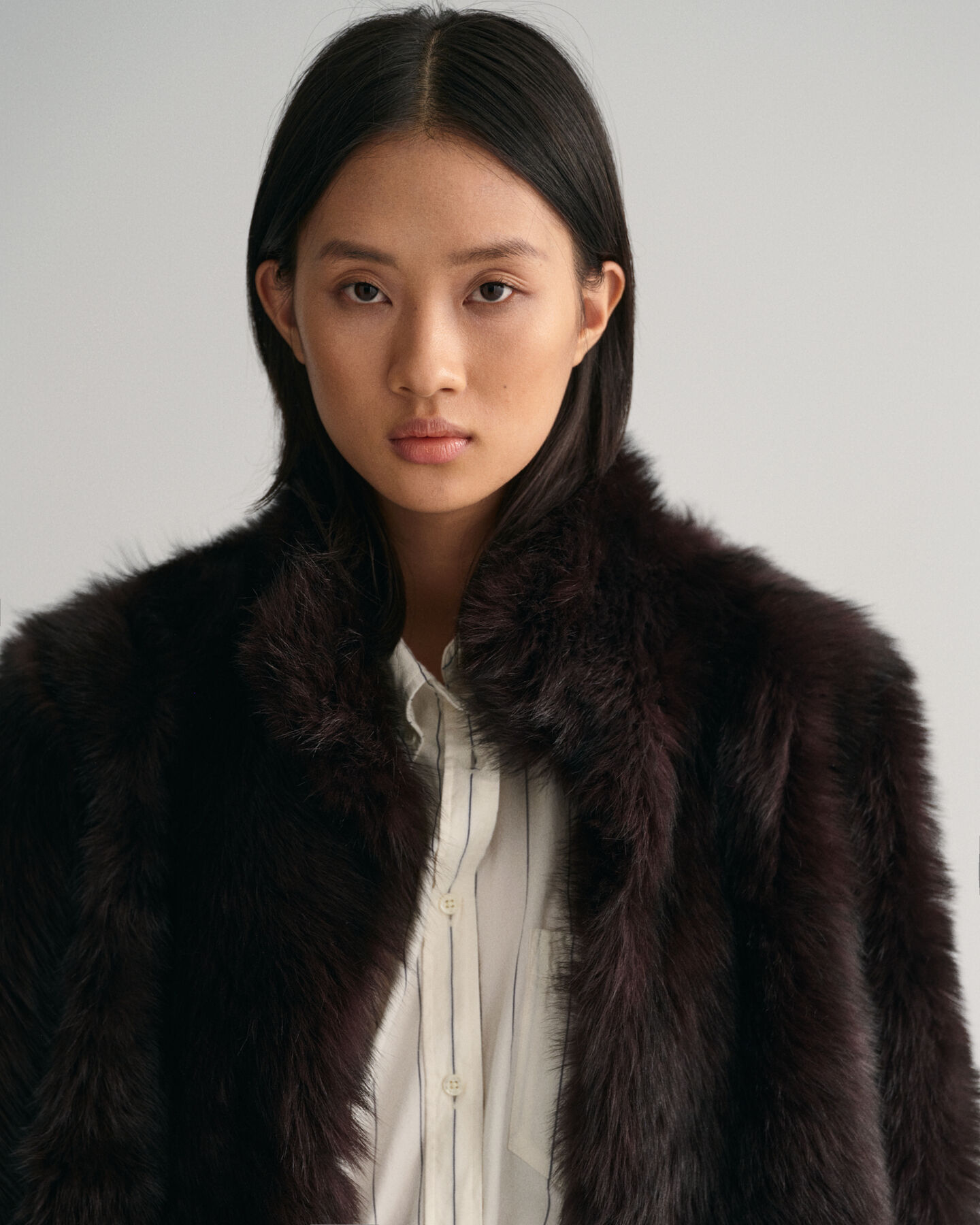Langer Shearling-Mantel