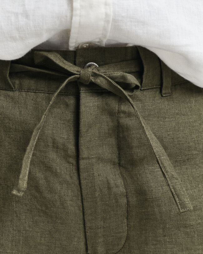 Relaxed Fit Leinen Shorts mit Kordelzug