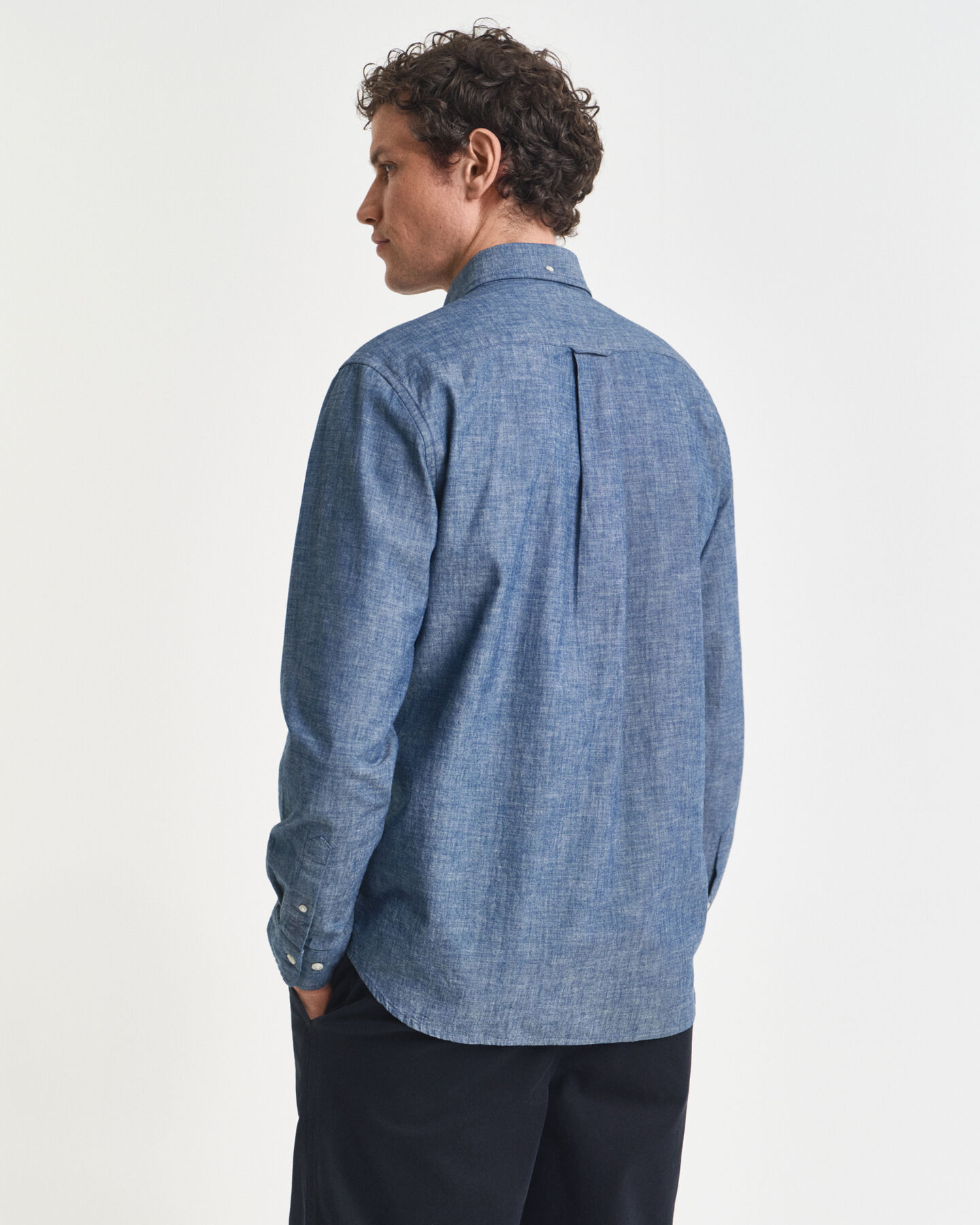 Regular Fit Indigo Chambray Hemd