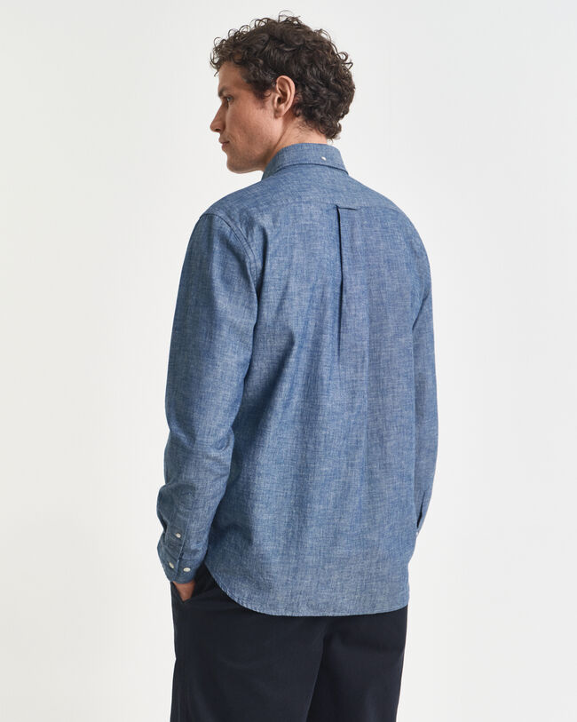 Regular Fit Indigo Chambray Hemd