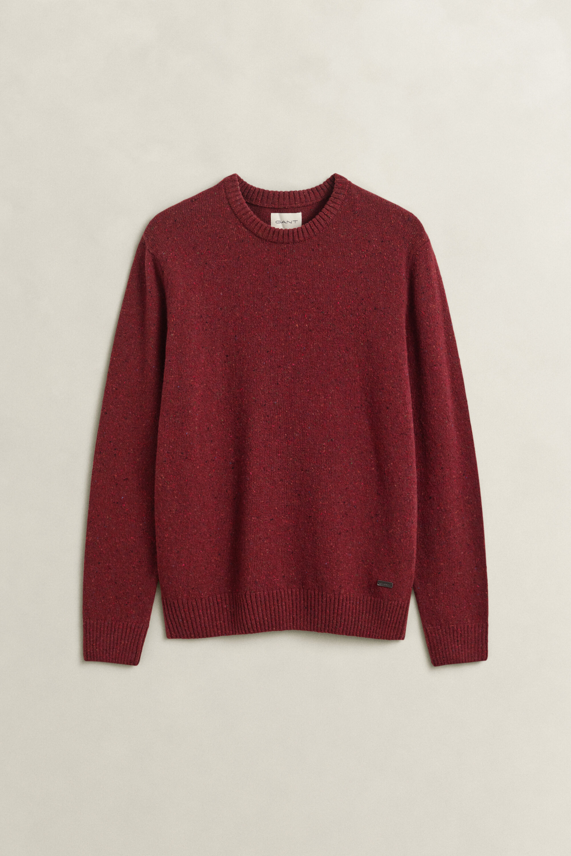 Wool Blend Nepps Crew Neck Sweater