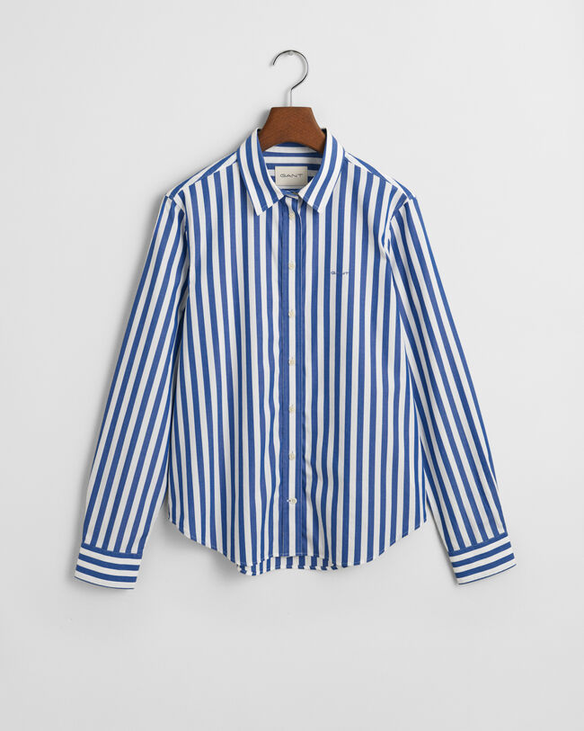 Regular Fit Popeline Bluse mit breiten Streifen