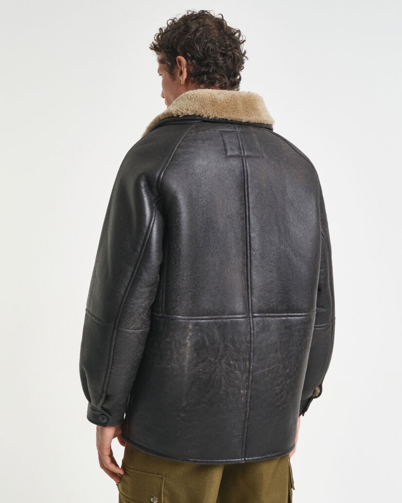Shearling-Lederjacke