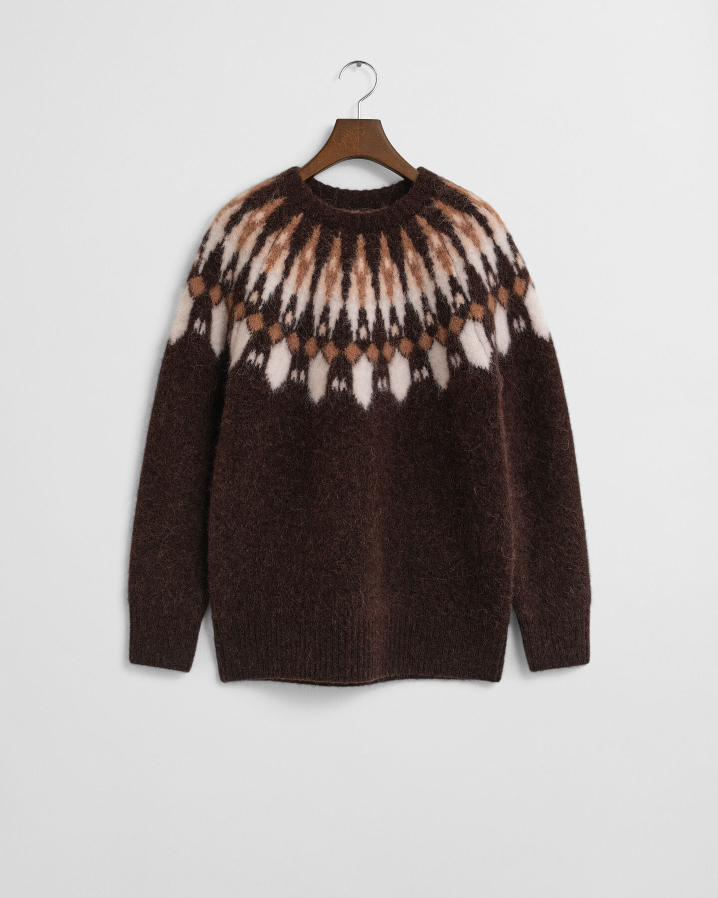 Fair Isle Rundhalspullover aus Alpakamischung