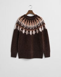 Fair Isle Rundhalspullover aus Alpakamischung
