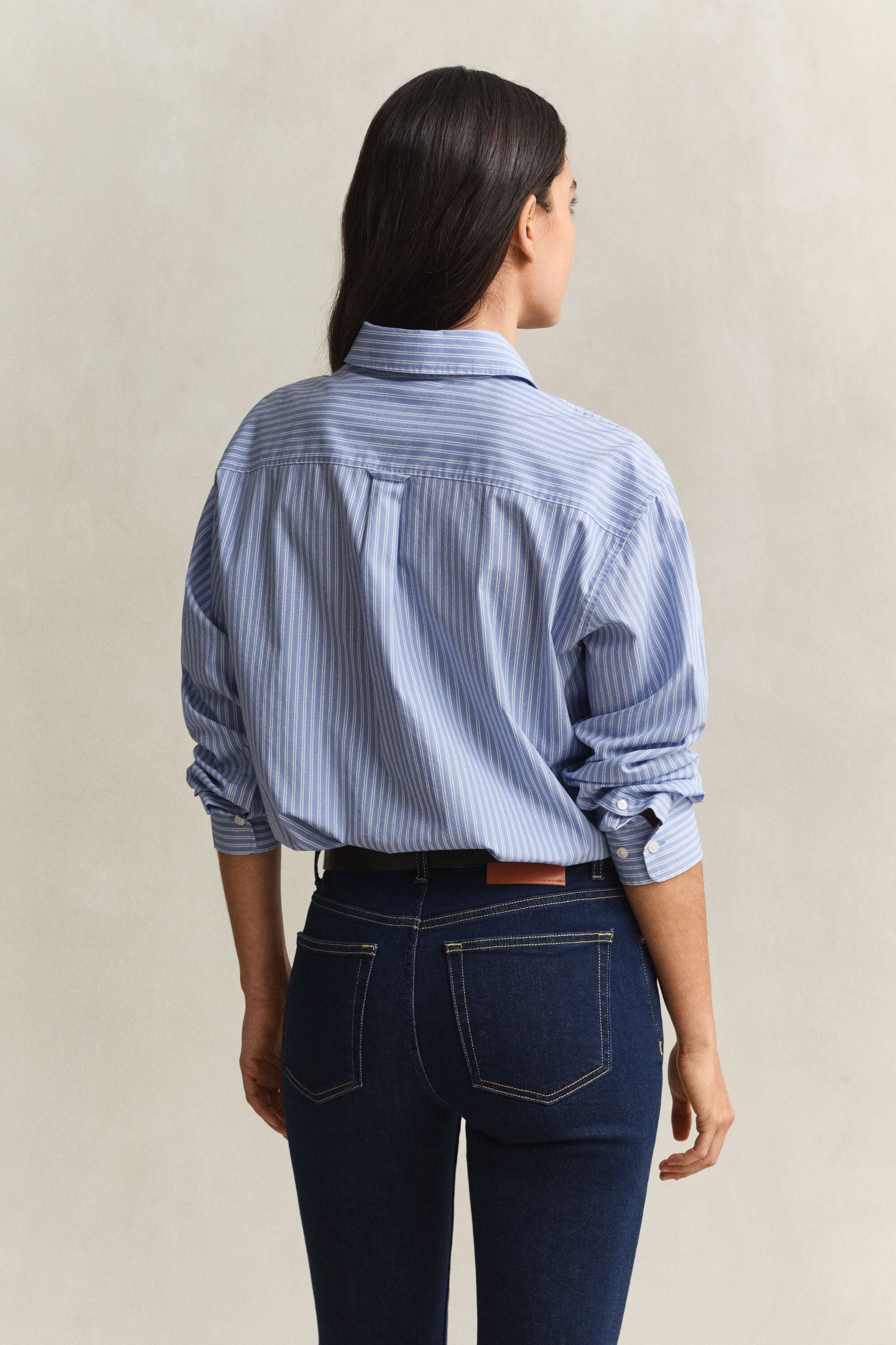 Camicia classica in popeline a righe relaxed fit
